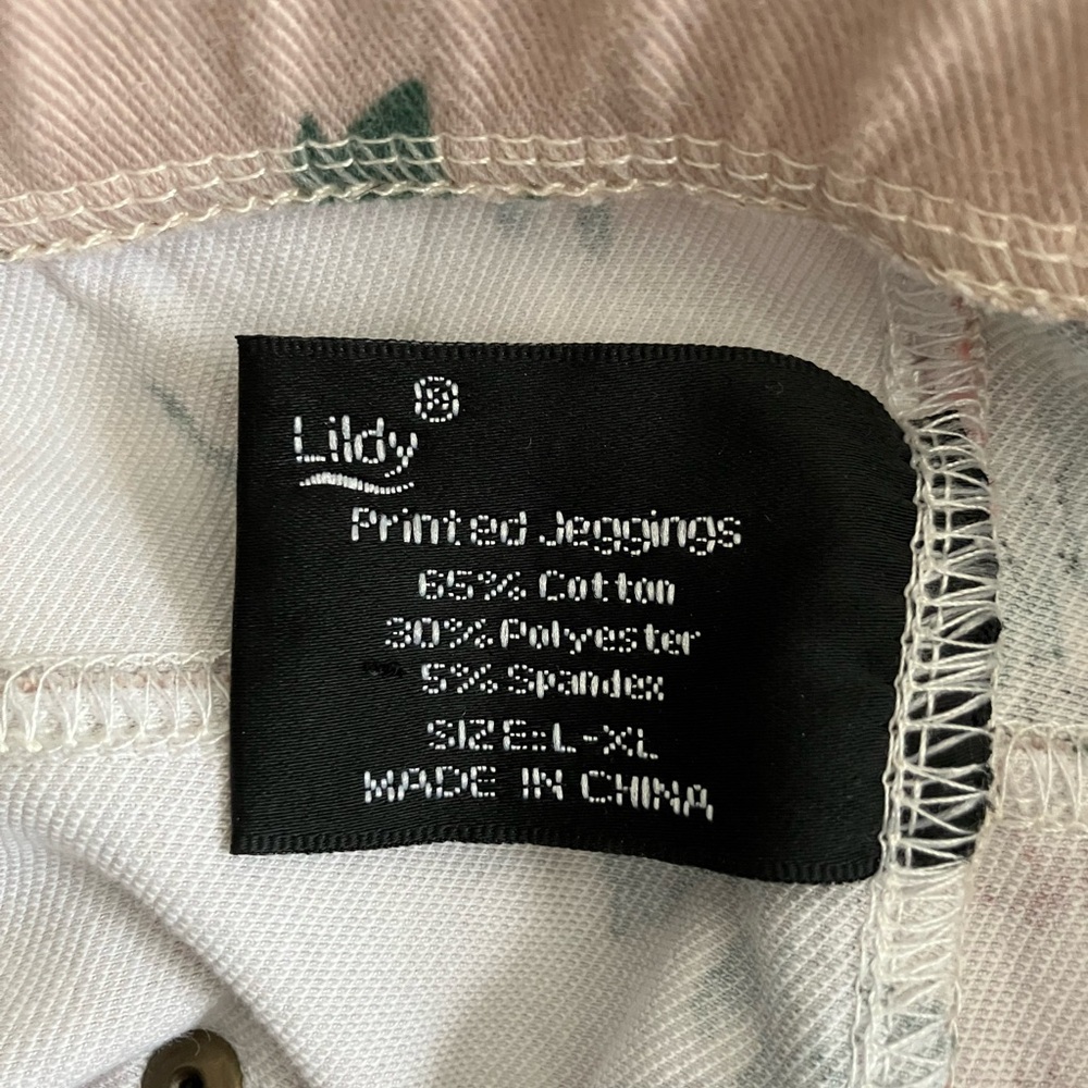 Floral Print Leggings - Pink and Green - Picture 3 of 4